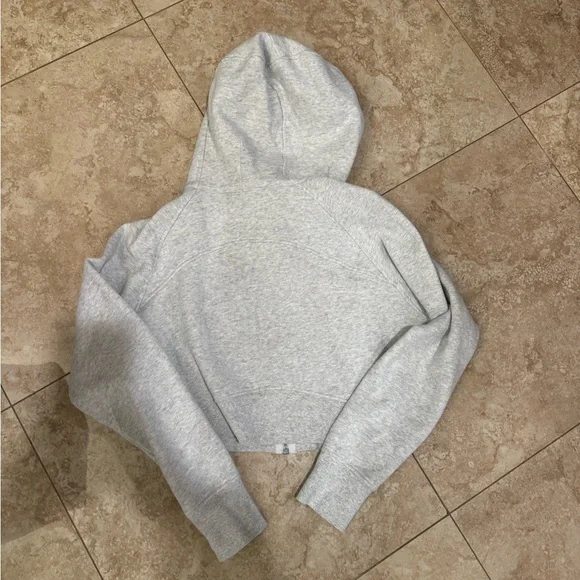 Lululemon Light Gray Cropped Hoodie Zip Up - Picture 2 of 2